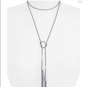 Kendra Scott Pharma Lariat Rhodium Necklace